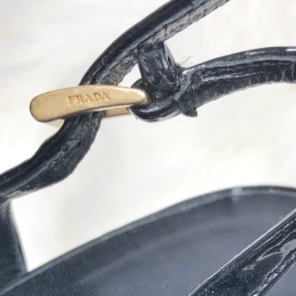 Prada Patient Leather Espadrille Wedges Sandals - Picture 4 of 9